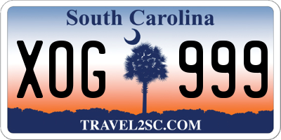 SC license plate XOG999