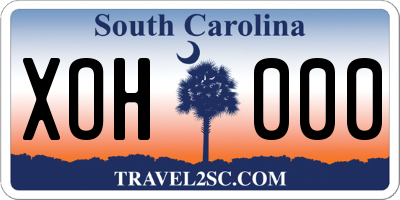 SC license plate XOH000