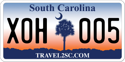 SC license plate XOH005