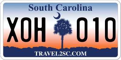 SC license plate XOH010