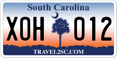 SC license plate XOH012
