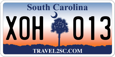 SC license plate XOH013