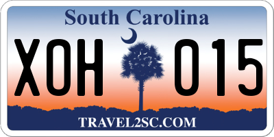 SC license plate XOH015