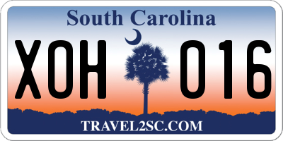 SC license plate XOH016