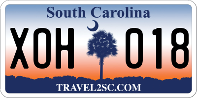 SC license plate XOH018