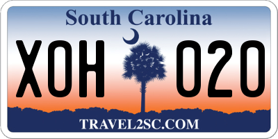SC license plate XOH020