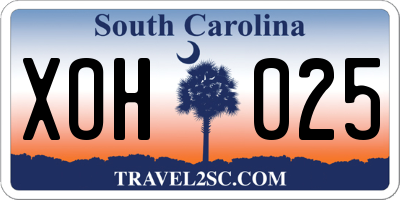 SC license plate XOH025