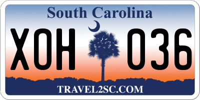 SC license plate XOH036
