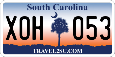 SC license plate XOH053