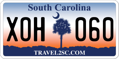 SC license plate XOH060