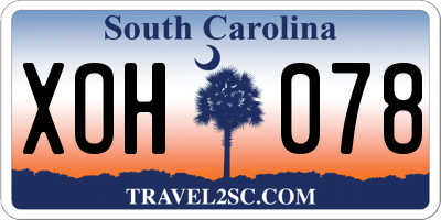 SC license plate XOH078