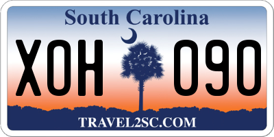 SC license plate XOH090