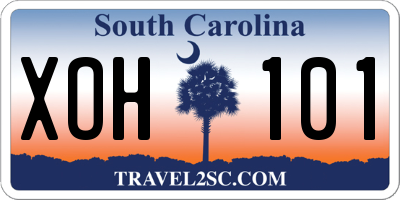 SC license plate XOH101