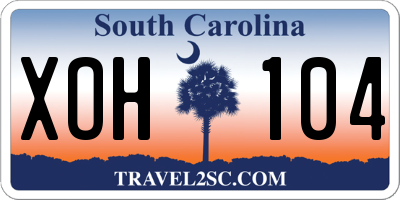 SC license plate XOH104