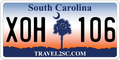 SC license plate XOH106