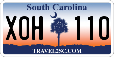 SC license plate XOH110