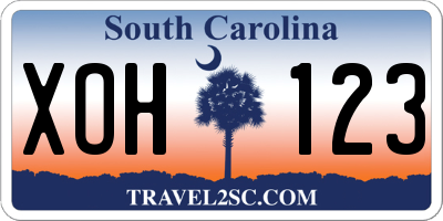SC license plate XOH123