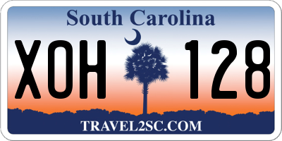 SC license plate XOH128