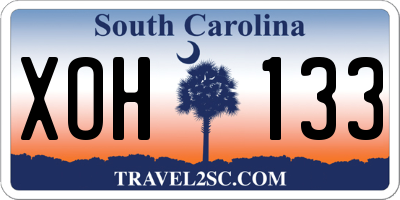 SC license plate XOH133