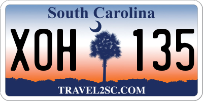 SC license plate XOH135