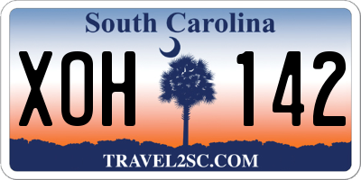 SC license plate XOH142