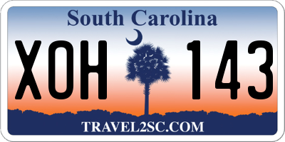 SC license plate XOH143