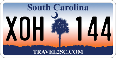 SC license plate XOH144