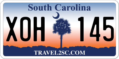 SC license plate XOH145