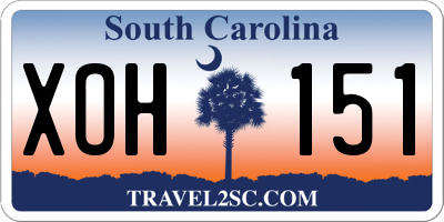 SC license plate XOH151