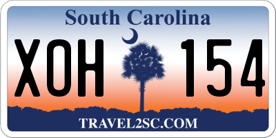 SC license plate XOH154