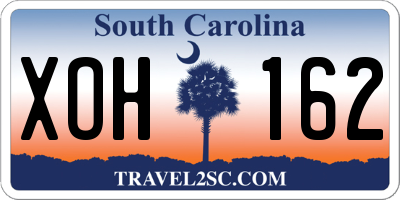SC license plate XOH162
