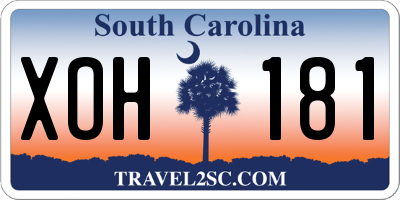 SC license plate XOH181