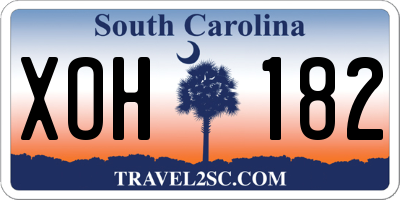 SC license plate XOH182