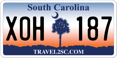 SC license plate XOH187