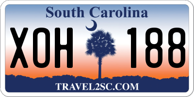 SC license plate XOH188