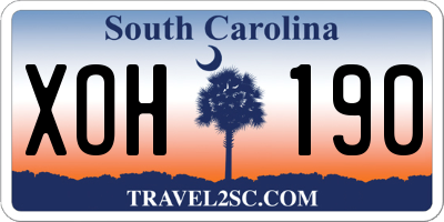 SC license plate XOH190