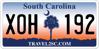 SC license plate XOH192