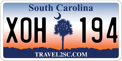 SC license plate XOH194