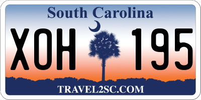 SC license plate XOH195
