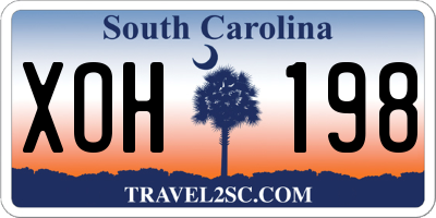 SC license plate XOH198