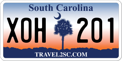 SC license plate XOH201