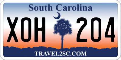 SC license plate XOH204