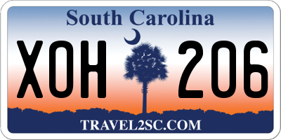 SC license plate XOH206