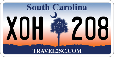 SC license plate XOH208