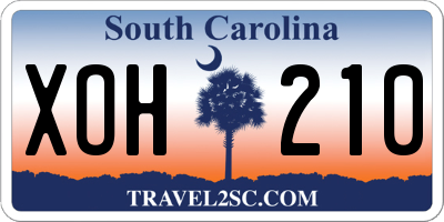 SC license plate XOH210