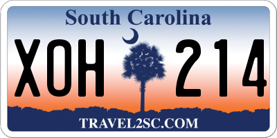 SC license plate XOH214