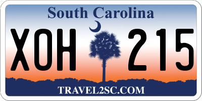 SC license plate XOH215