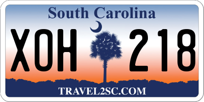SC license plate XOH218