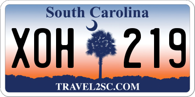 SC license plate XOH219