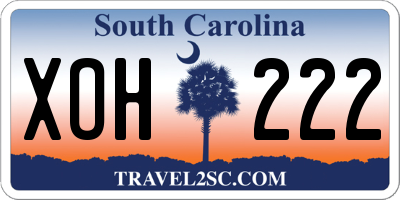 SC license plate XOH222